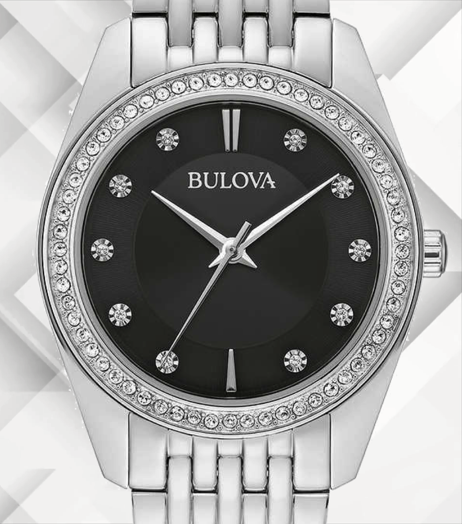 Bulova women's watch black best sale