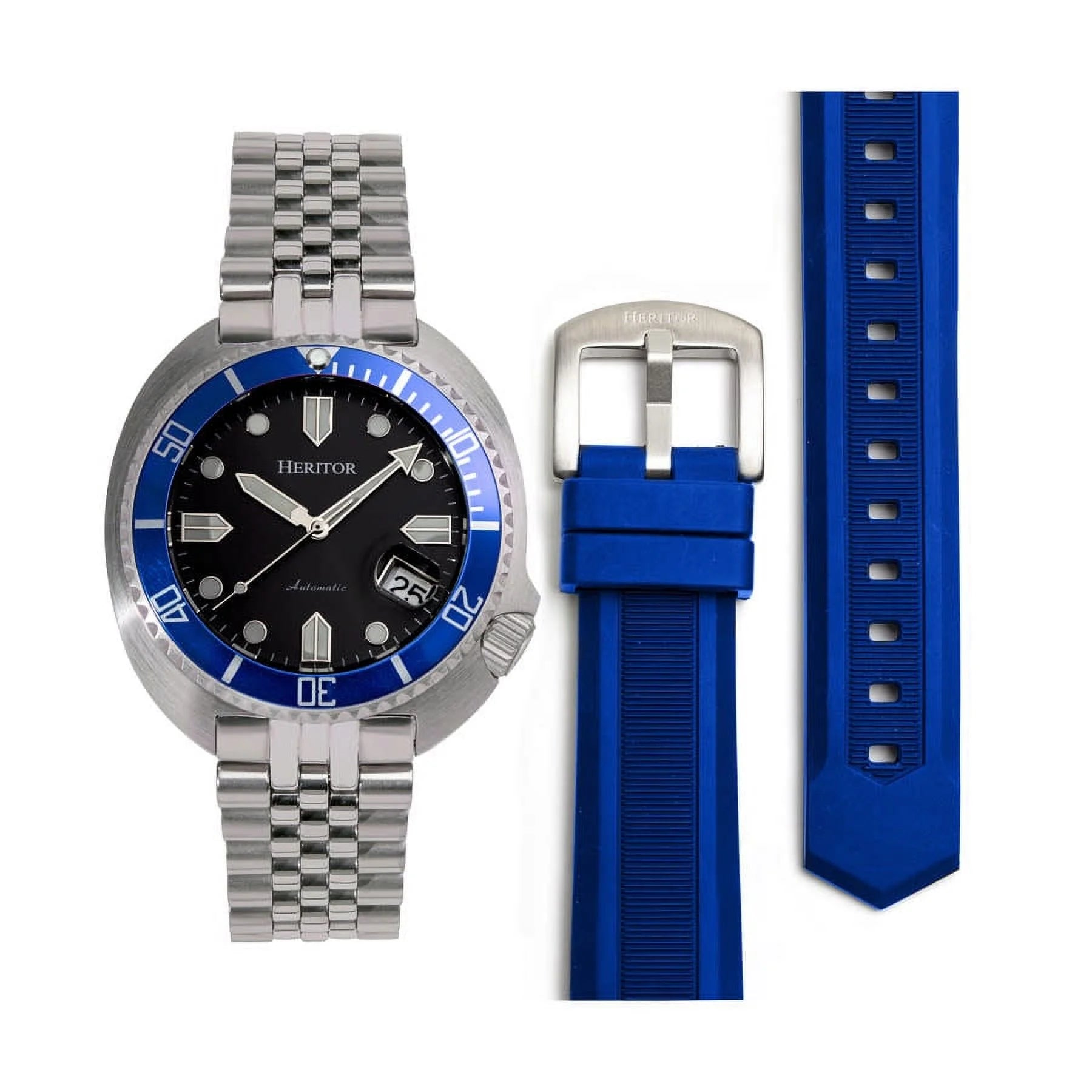 Heritor Matador Blue Stainless Diver s Automatic Men s Watch HERH Passion for Timepieces