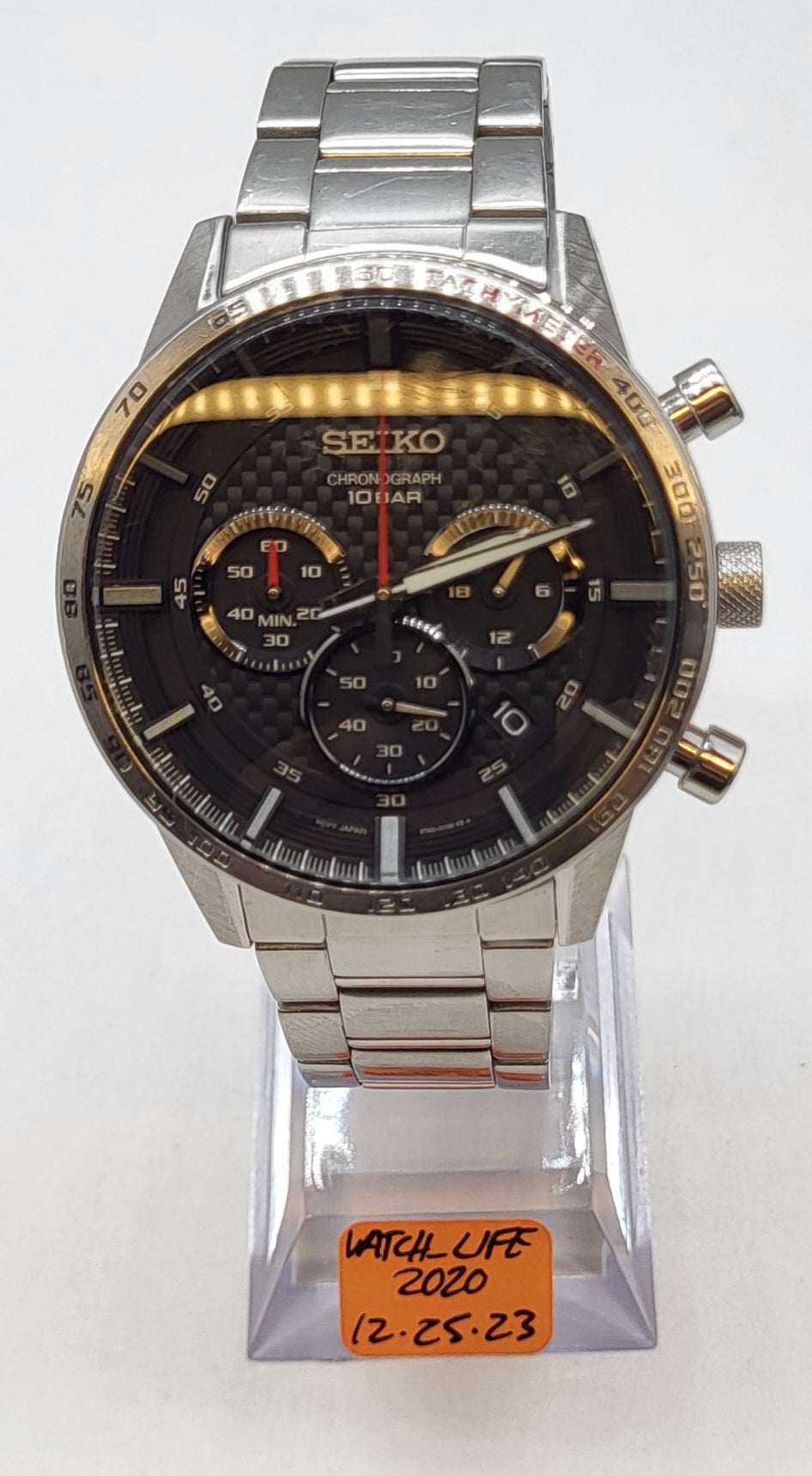 SEIKO Chronograph Stainless Men's Solar Quartz Watch SSB355