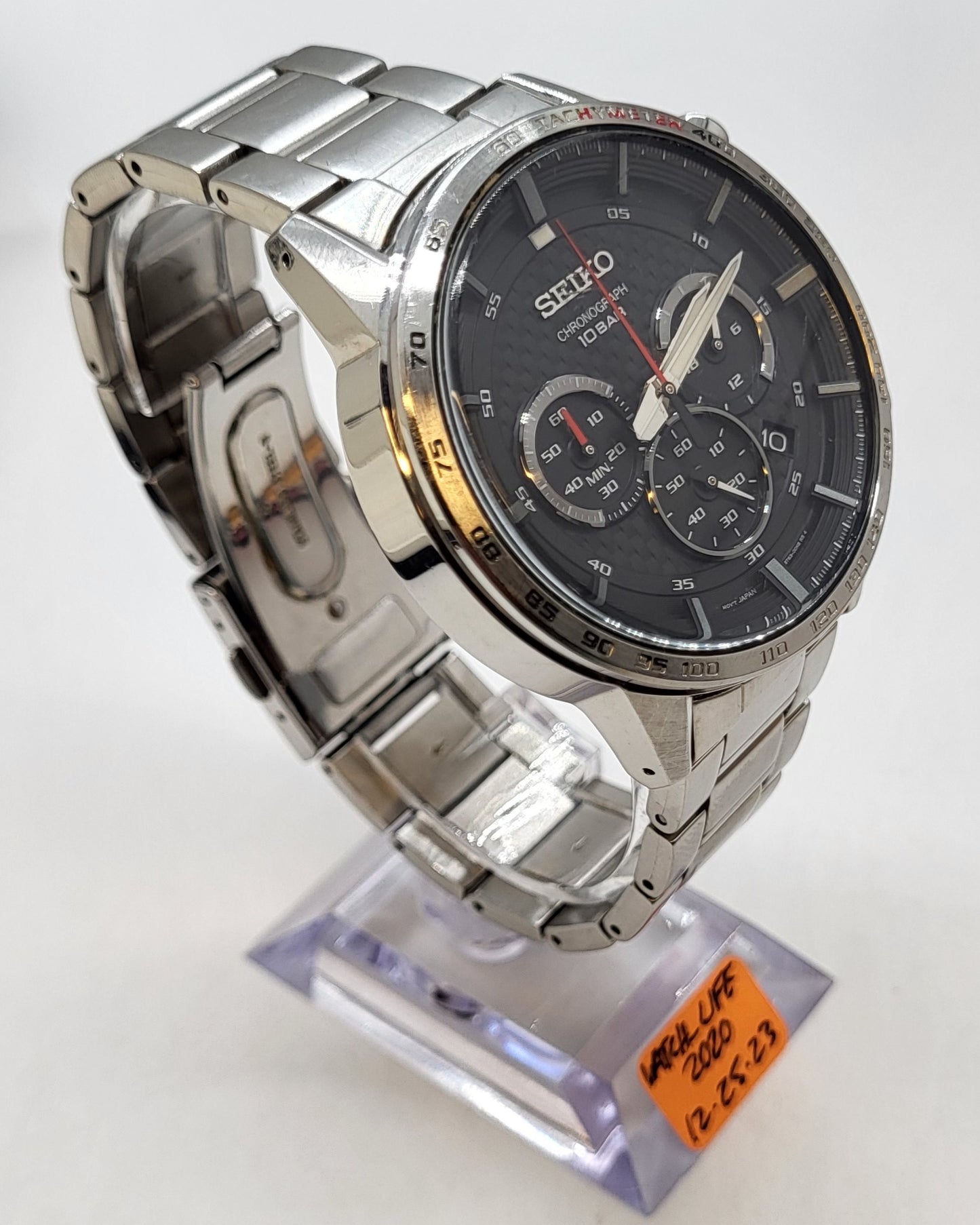 SEIKO Chronograph Stainless Men's Solar Quartz Watch SSB355