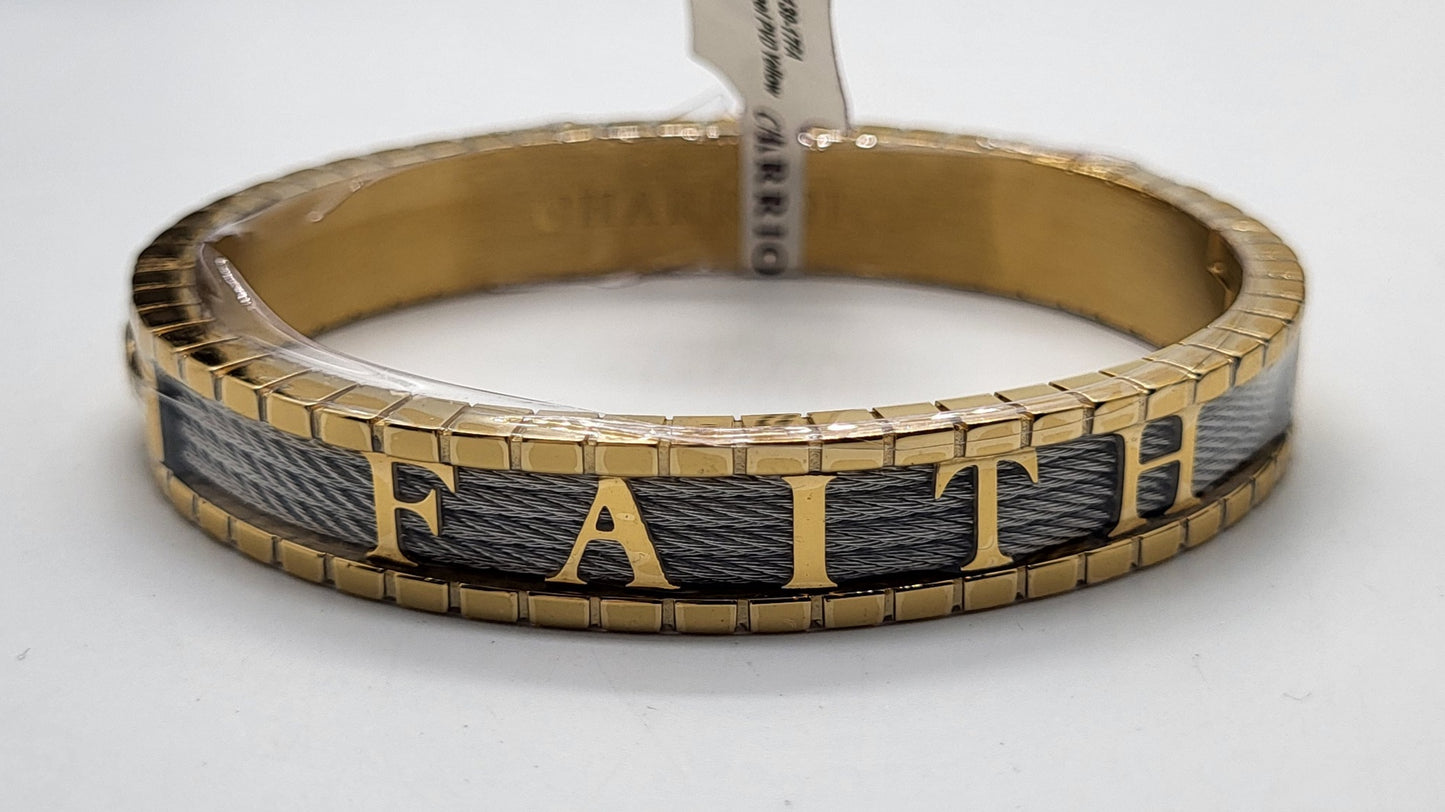 Charriol - Forever Faith, Gold Stainless Steel Bangle - 04-104-1139-31L