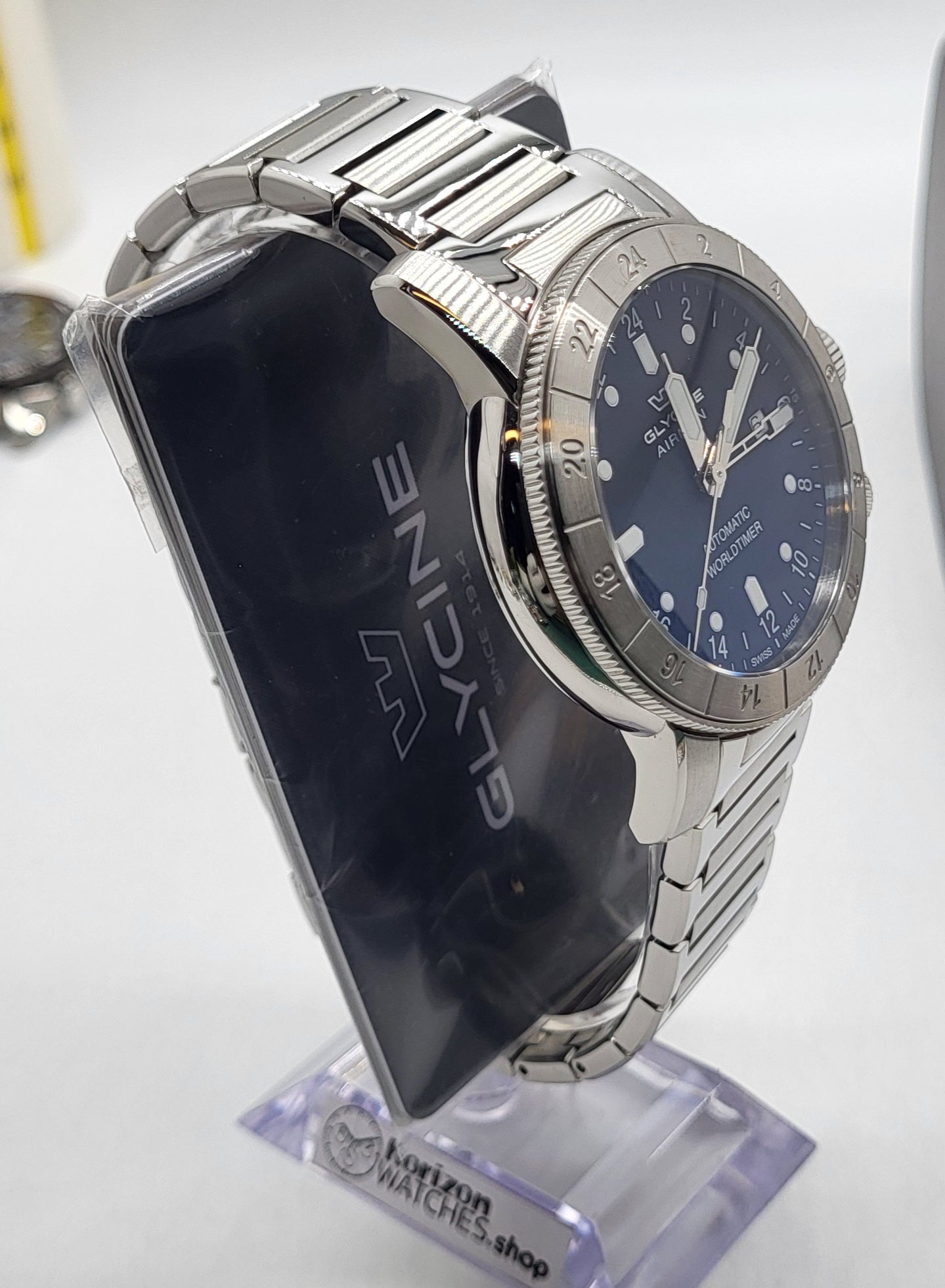 Glycine - Airman, GMT Stainless Steel Blue Dial Automatic Men's Watch - GL0156