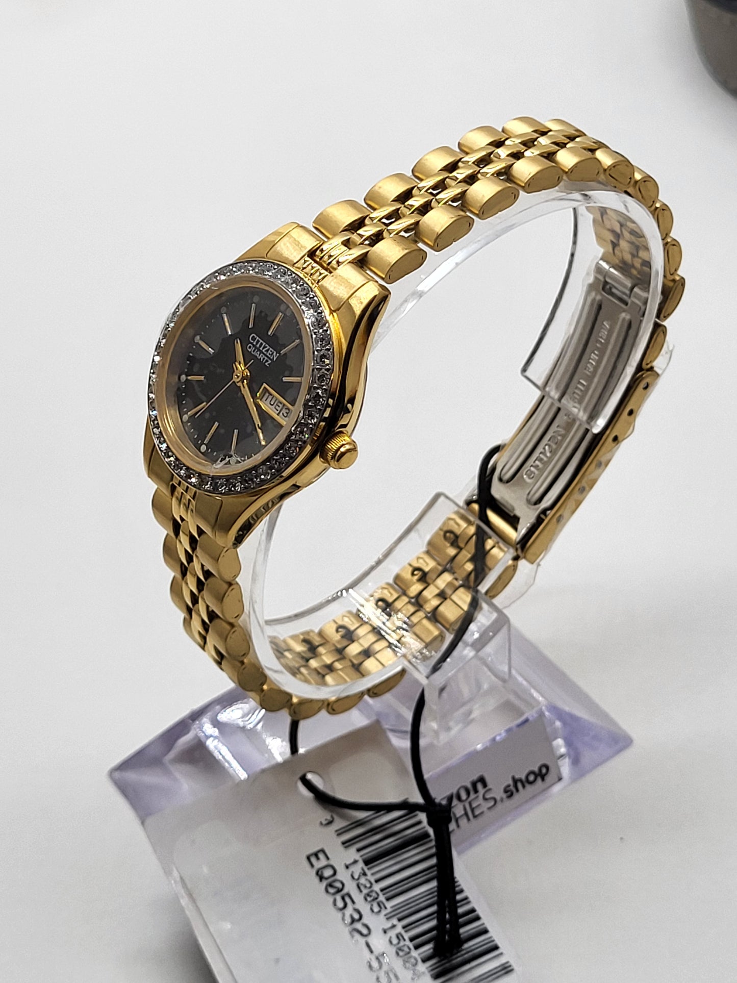Citizen Crystal Accent Two Tone Stainless Women's Quartz Watch - EQ0532-55E