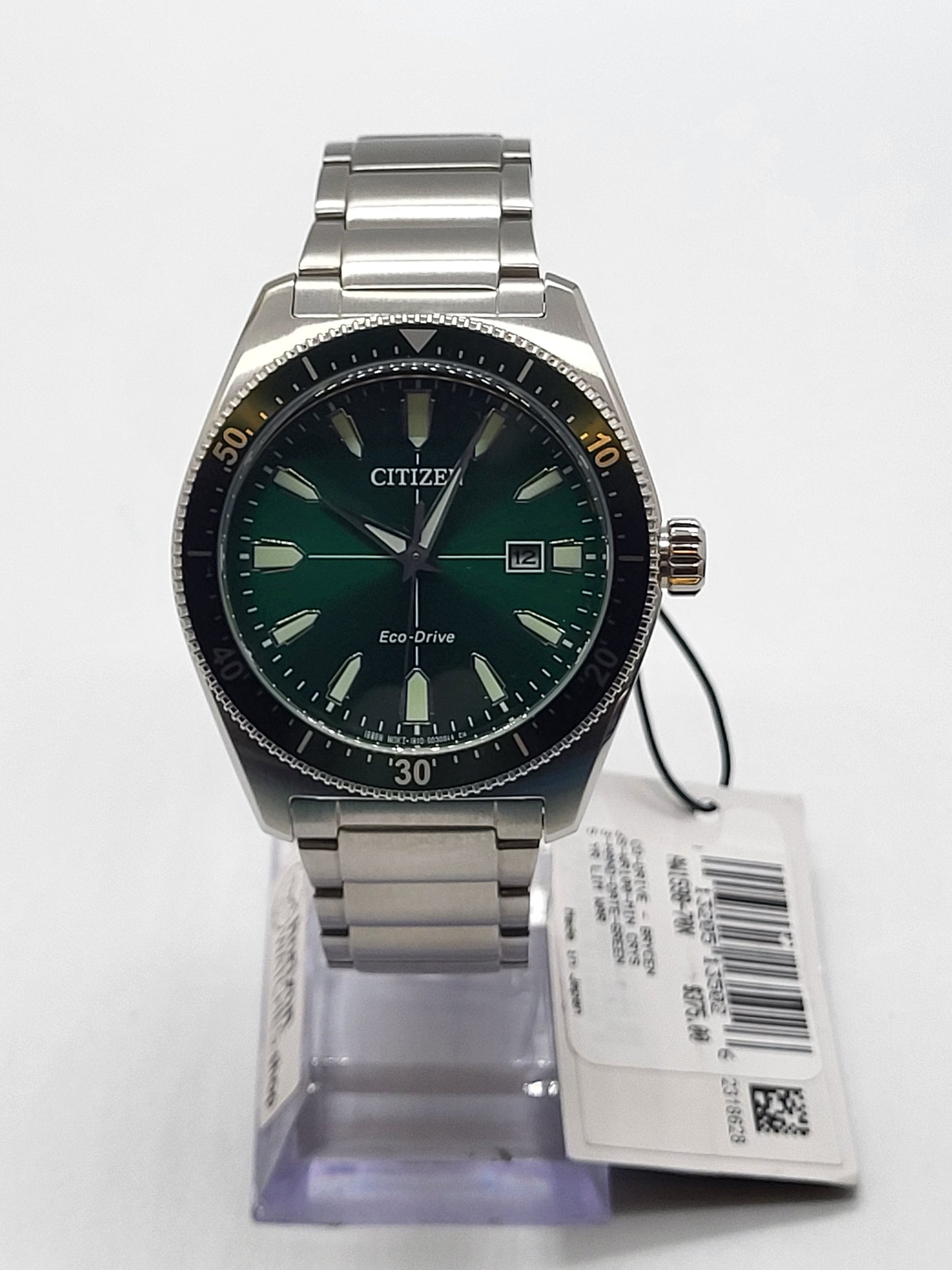 Citizen Vintage Brycen Sport Eco-Drive Green Dial Watch - AW1598-70X