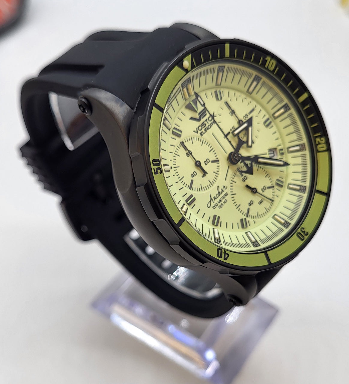 Vostok-Europe Anchar Diver Tritium Green Dial Men's Quartz Watch 6S305104243