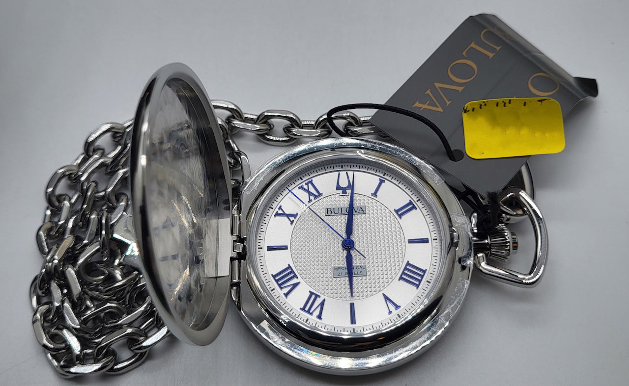 Bulova - Classic Stainless Steel Automatic Pocket Watch - 96A309