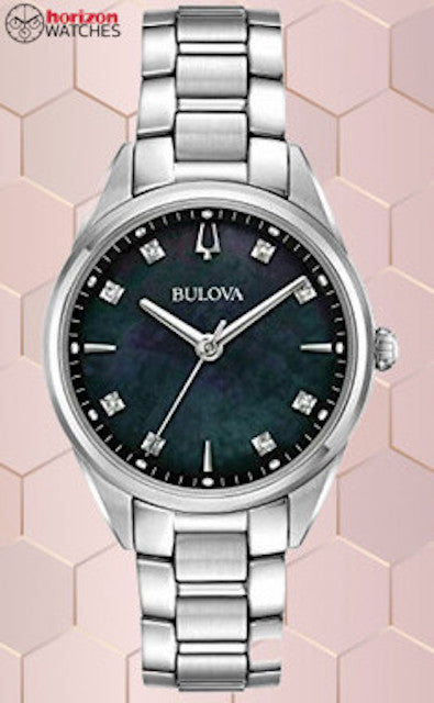 Bulova - Sutton, Black Stainless Steel Women's Quartz Watch - 96P236
