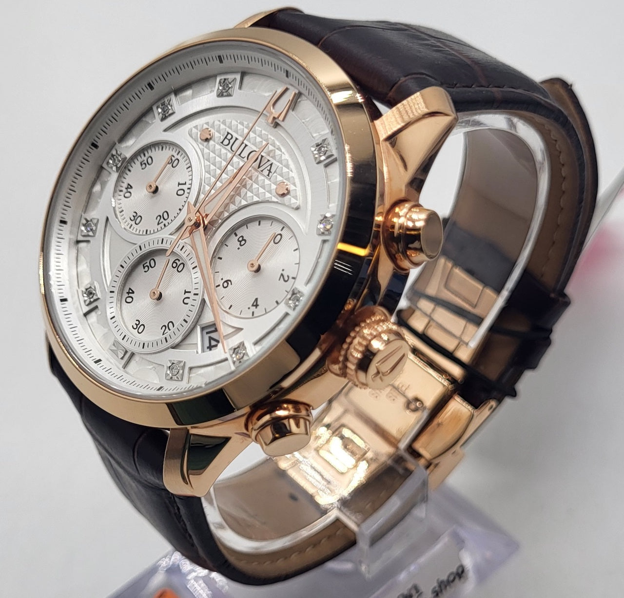 Bulova - Classic Diamond Chronograph Stainless Quartz Men's Watch - 97D133