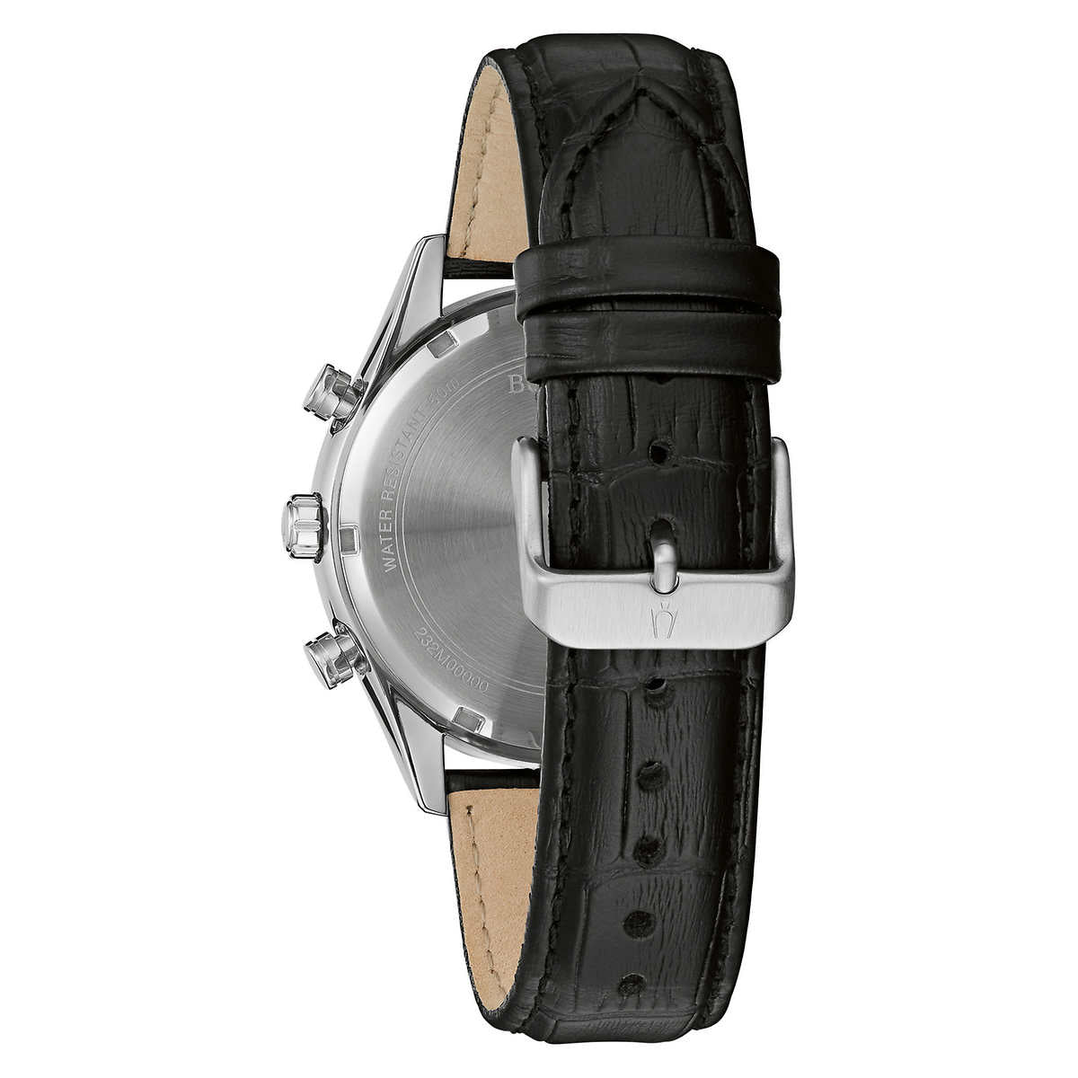 Bulova - Classic, Stainless Chrono Leather Men's Quartz Watch - 98B389