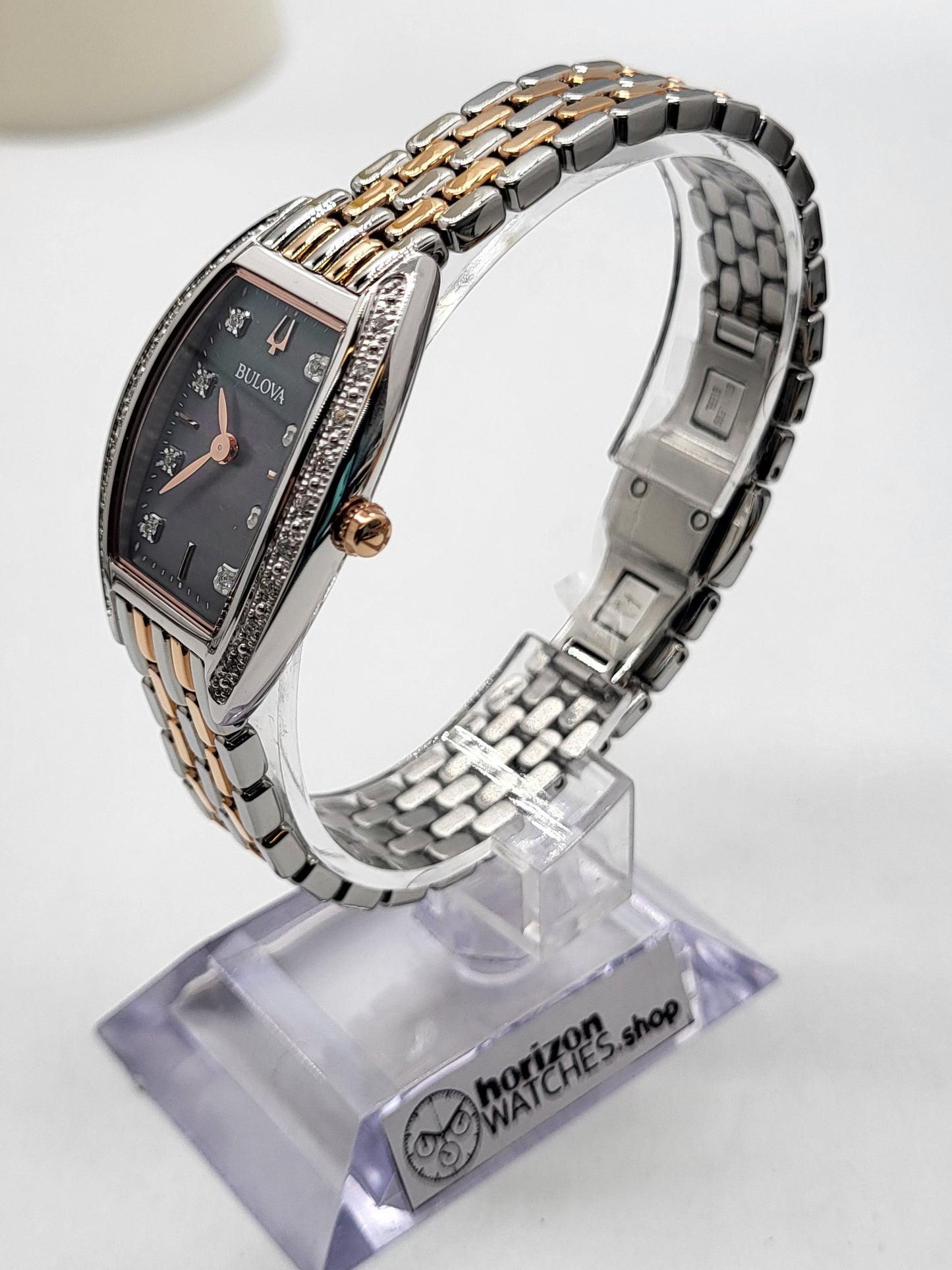 Bulova - Classic Diamond Two-Tone Stainless Steel Quartz Women's Watch - 98R232