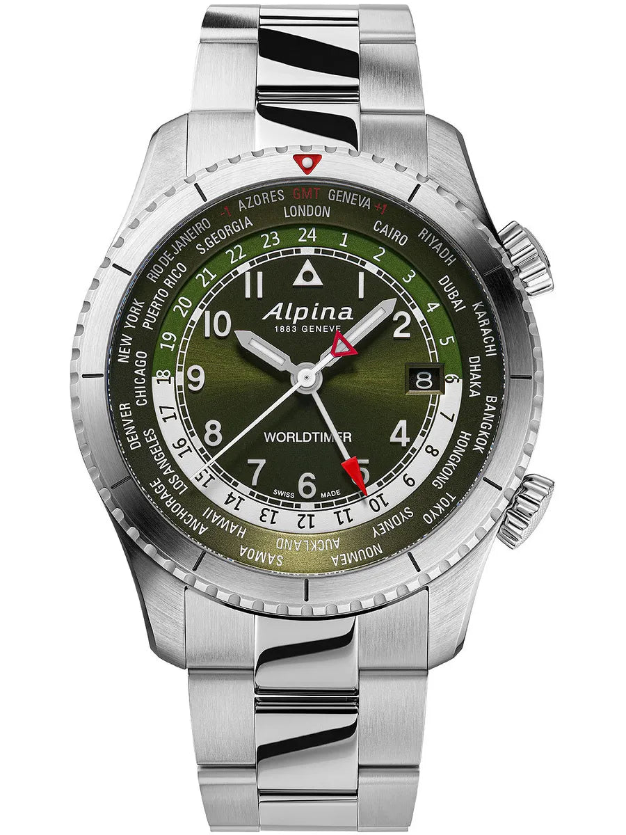 Alpina - Startimer Woldtimer Pilot Stainless Steel Men's Quartz Watch - AL-255GR4S26B