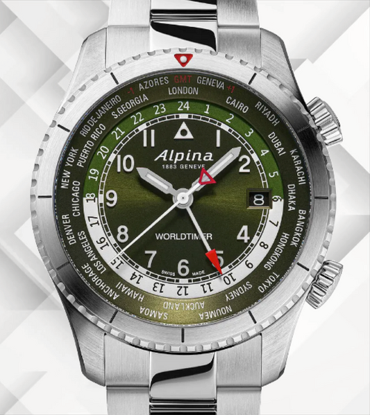 Alpina - Startimer Woldtimer Pilot Stainless Steel Men's Quartz Watch - AL-255GR4S26B