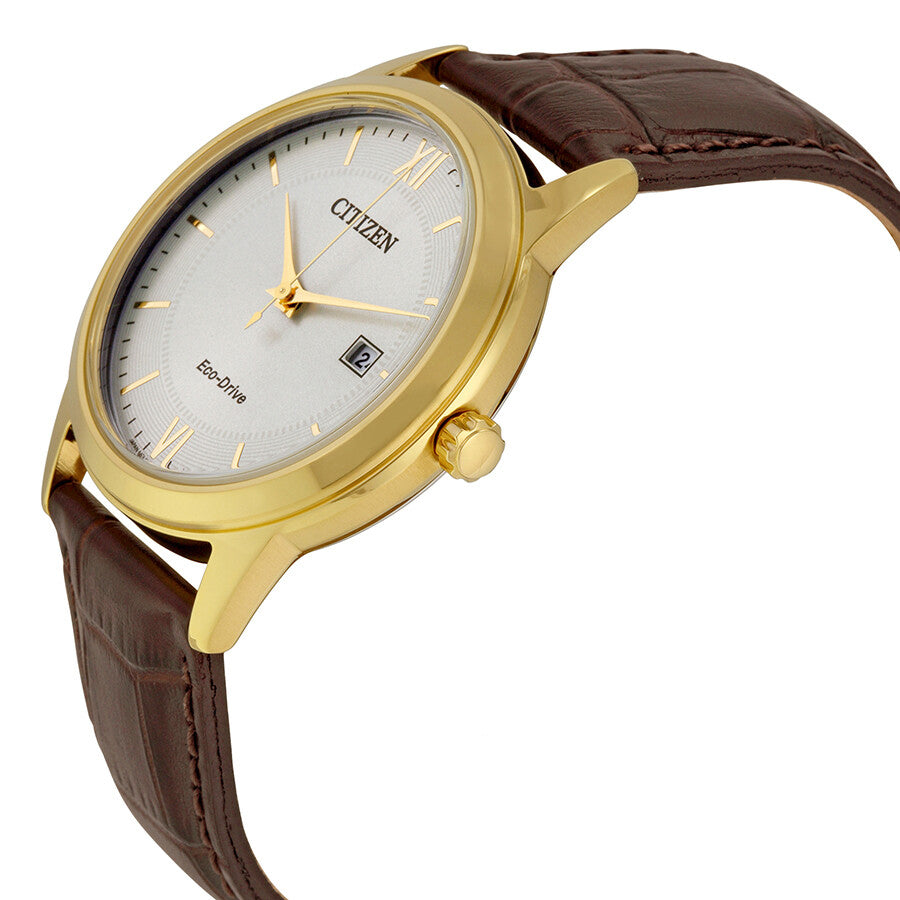 Citizen Eco-Drive Corso, Gold Brown White Dial Men's Quartz Watch - AW1232-04A