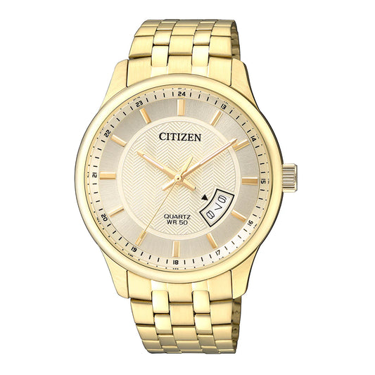 Citizen Gold Stainless Steel Men's Quartz Watch Combo - BI1052-69P