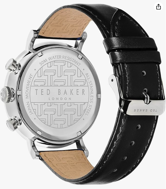 Ted Baker - Marteni, Black Leather Strap Men's Quartz Watch - BKPMRS2049I