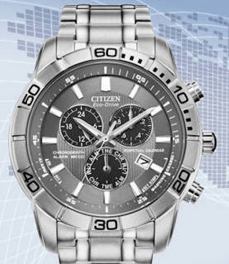 Citizen Eco-Drive Brycen Perpetual Stainless Men's Quartz Watch - BL5450-54H