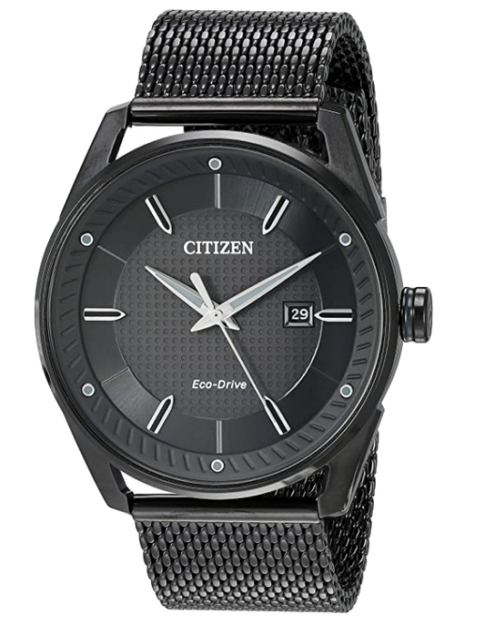 Citizen Eco-Drive CTO, Black Stainless Steel Mesh Men's Quartz Watch BM6988-57E
