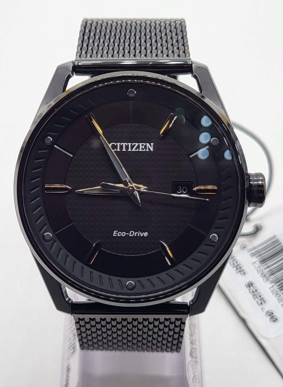 Citizen Eco-Drive CTO, Black Stainless Steel Mesh Men's Quartz Watch BM6988-57E