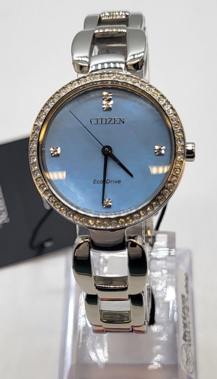 Citizen Eco-Drive Crystal Stainless Steel Women's Quartz Watch - EM1030-53N