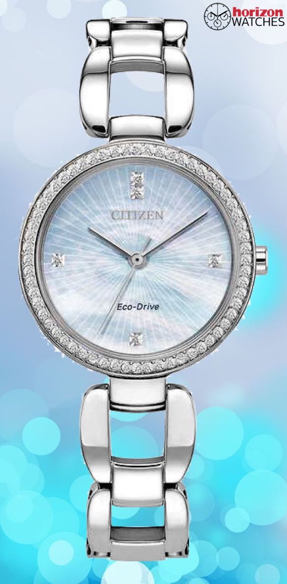 Citizen Eco-Drive Crystal Stainless Steel Women's Quartz Watch - EM1030-53N