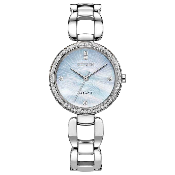 Citizen Eco-Drive Crystal Stainless Steel Women's Quartz Watch - EM1030-53N