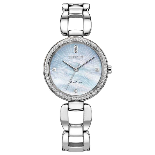 Citizen Eco-Drive Crystal Stainless Steel Women's Quartz Watch - EM1030-53N