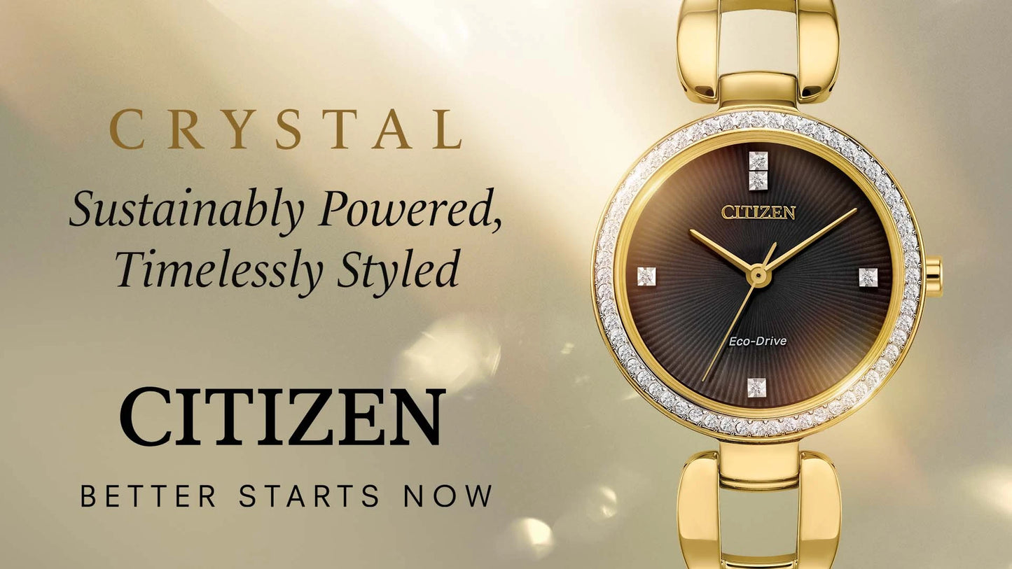 Citizen Eco-Drive Crystal Stainless Steel Women's Quartz Watch - EM1032-58E