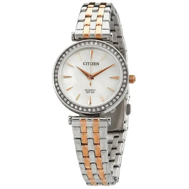 Citizen Crystal Accent Two Tone Stainless Women's Quartz Watch - ER0216-67D