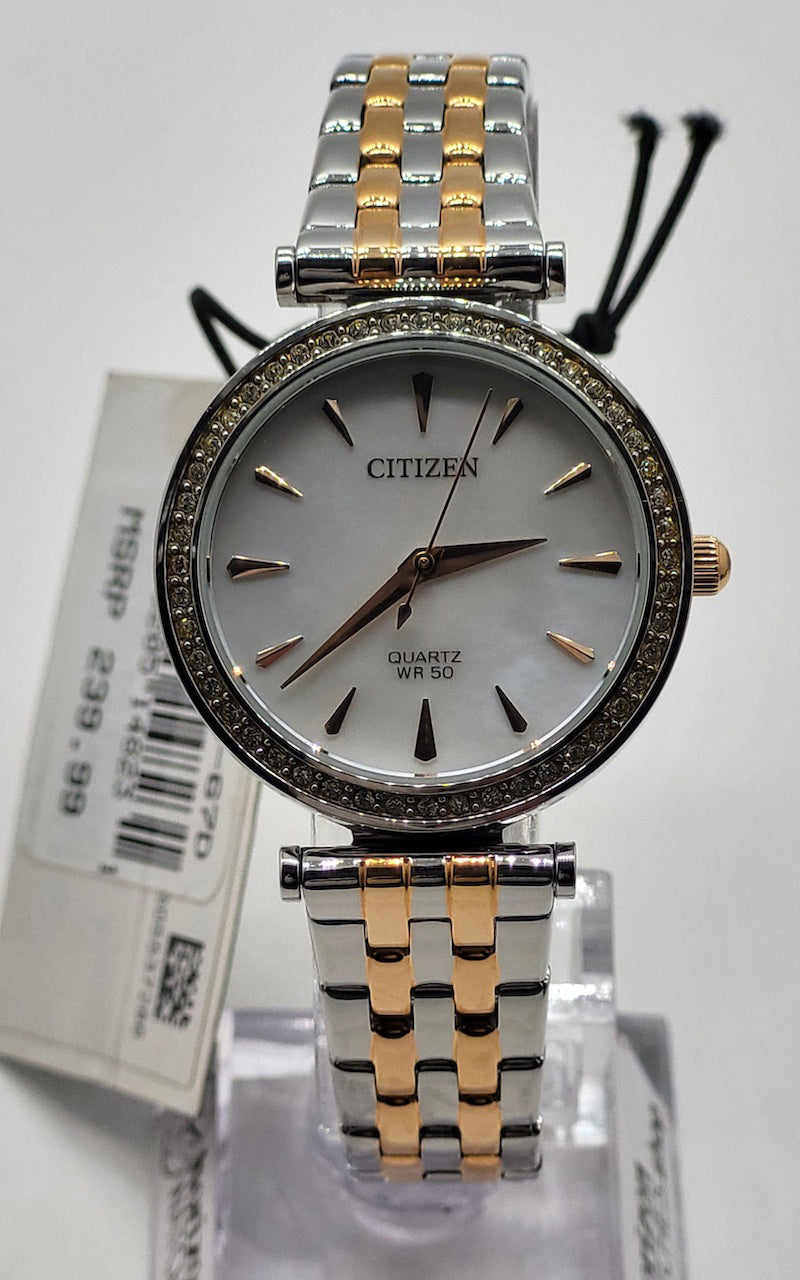 Citizen Crystal Accent Two Tone Stainless Women's Quartz Watch - ER0216-67D