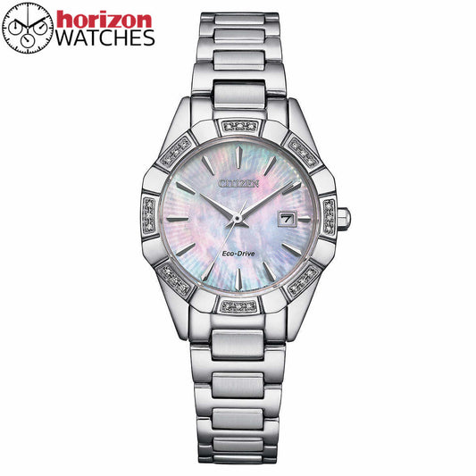 Citizen Eco-Drive Silhouette 24 Diamond Mother Of Pearl Dial Watch EW2650-51D