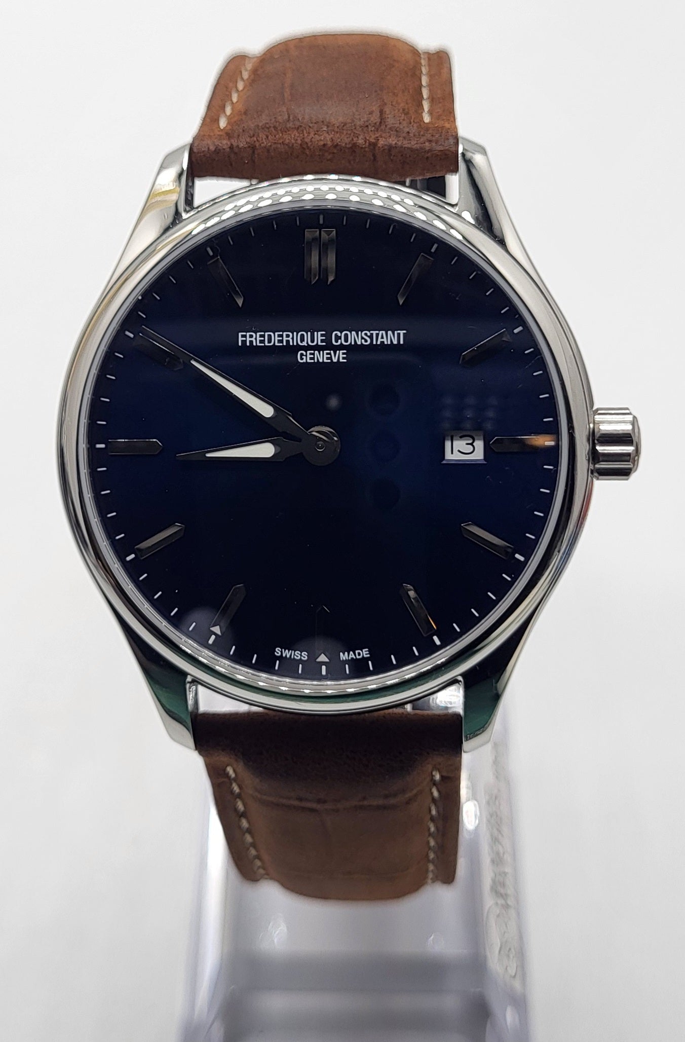 Frederique Constant - Leather Stainless Men's Quartz Watch - FC-220NS5B6