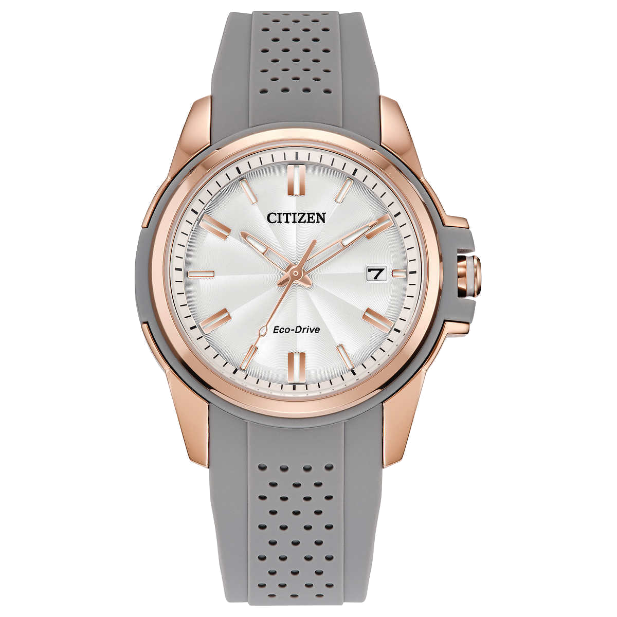 Citizen Eco-Drive Weekender, Pink Gold-Tone Stainless Women's Quartz Watch - FE6137-08A