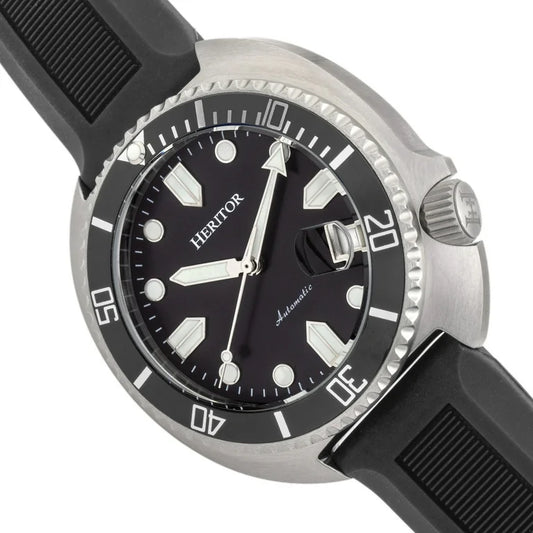 Heritor - Matador, Black Stainless Diver's Automatic Men's Watch - HERHR9301