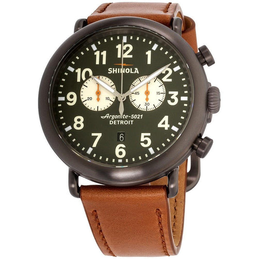 Shinola - Runwell, PVD Black Chrono Dark Leather Men's Quartz Watch S0120109237