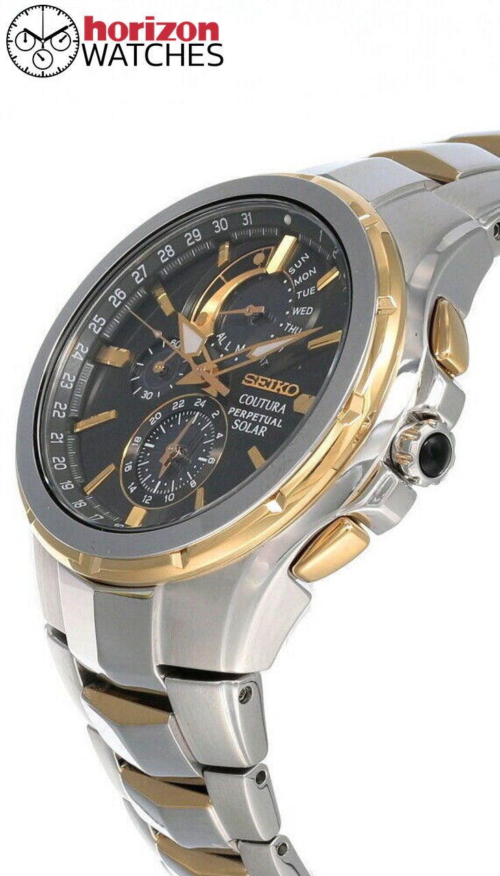 SEIKO - Coutura Collection, Perpetual Calendar Two-Tone Stainless Steel Solar Quartz Watch - SSC376