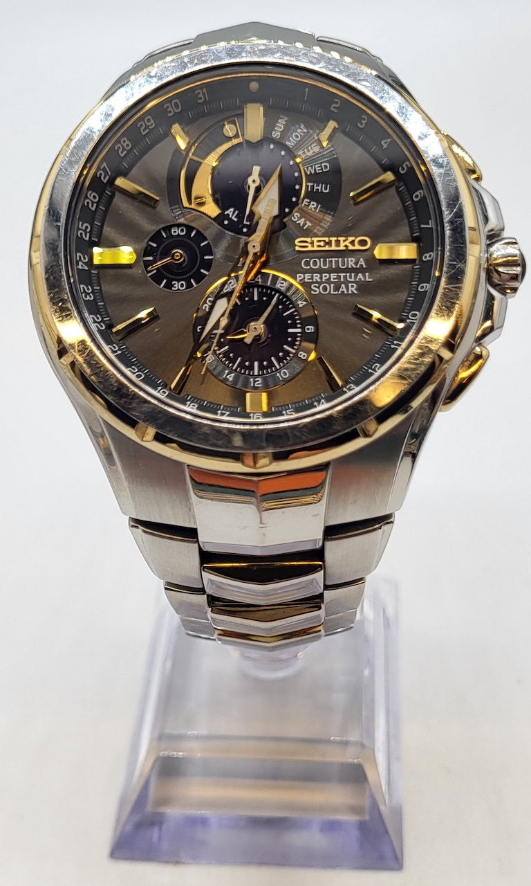 SEIKO - Coutura Collection, Perpetual Calendar Two-Tone Stainless Steel Solar Quartz Watch - SSC376