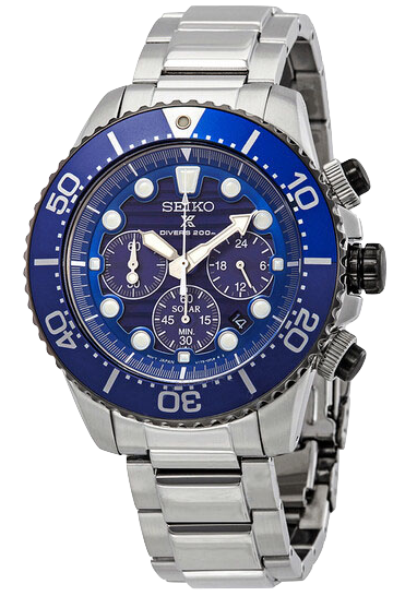 SEIKO - Chrono Divers Solar Blue Dial Men's Quartz Watch - SSC675