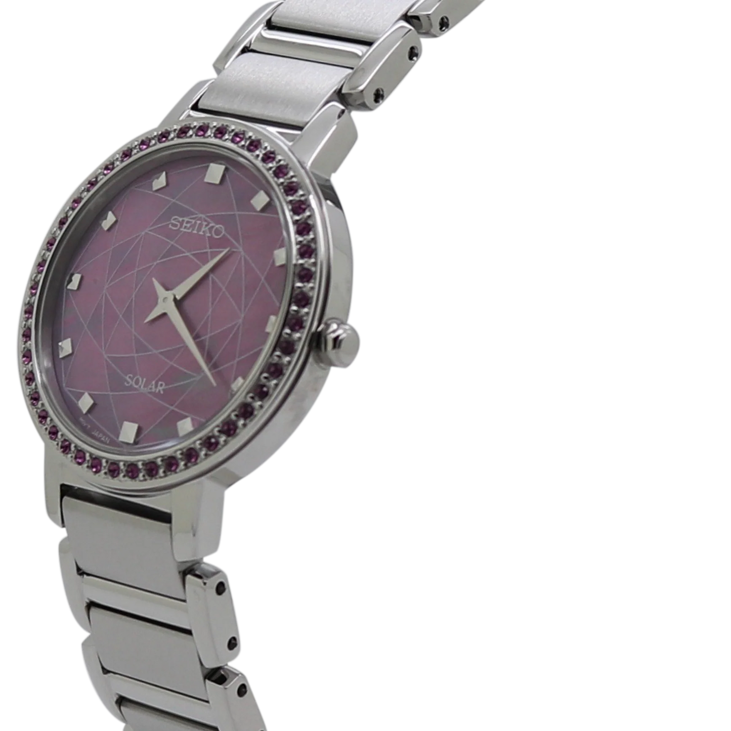 SEIKO - Essentials Gemmed Pink Solar Stainless Women's Quartz Watch - SUP453