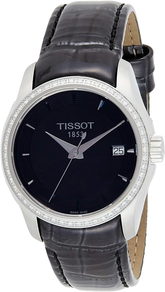 Tissot - Couturier, Diamond Black Leather Women's Quartz Watch - T0352106605100