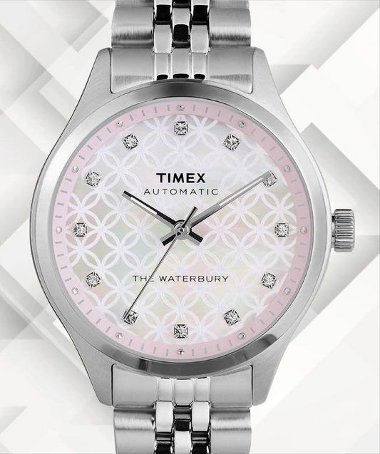 Timex - Waterbury, White Stainless Steel Women's Automatic Watch - TW2U53300VQ