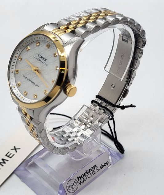 Timex - Waterbury, White Stainless Steel Women's Automatic Watch - TW2U53600VQ