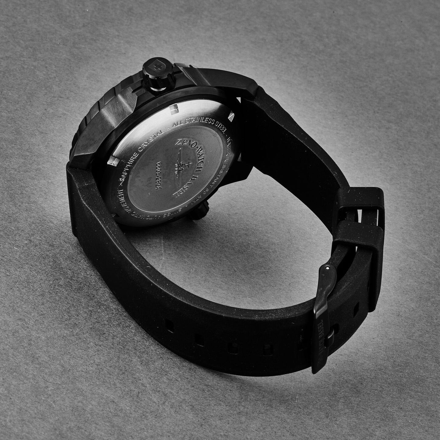 Zeno - Divers, Orange Dial Black Rubber Strap Men's Automatic Watch - 6603-BK-A5